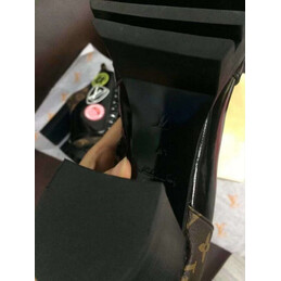 Replica Louis Vuitton Black Brown Graphic Star Trail Ankle Boots