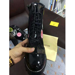 Replica Louis Vuitton Black Brown Graphic Star Trail Ankle Boots