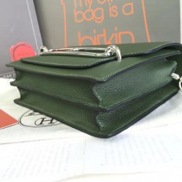 Replica Hermes Olive Green Roulis 18 Bag Palladium Chain