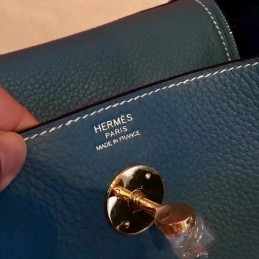 Replica Hermes Blue Lindy 26 Gold Hardware Bag