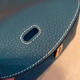Replica Hermes Blue Lindy 26 Gold Hardware Bag