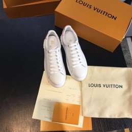 Replica Louis Vuitton White Pink Low-Top Sneakers