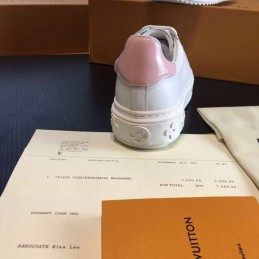 Replica Louis Vuitton White Pink Low-Top Sneakers