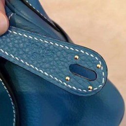 Replica Hermes Blue Lindy 26 Gold Hardware Bag