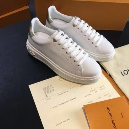 Replica Louis Vuitton White Irridescent Low-Top Sneakers