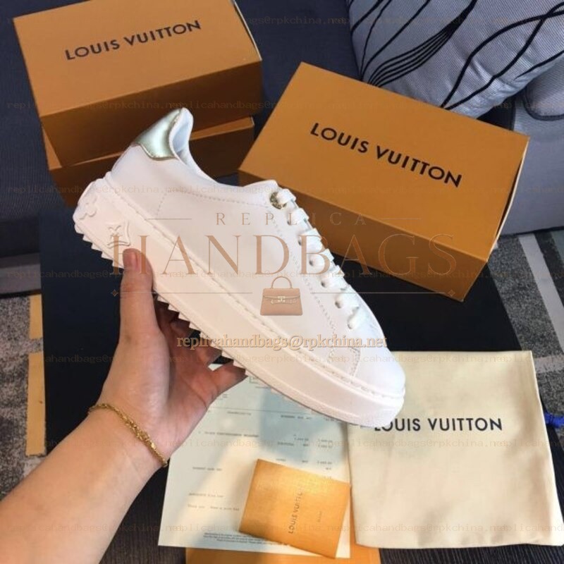 Replica Louis Vuitton White Irridescent Low-Top Sneakers