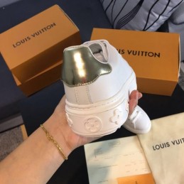 Replica Louis Vuitton White Irridescent Low-Top Sneakers
