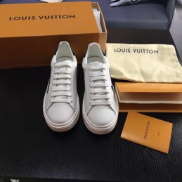 Replica Louis Vuitton White Black Script Low-Top Sneakers