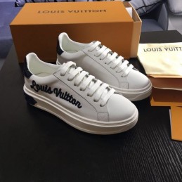 Replica Louis Vuitton White Black Script Low-Top Sneakers