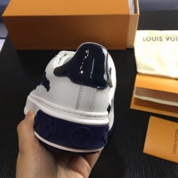 Replica Louis Vuitton White Black Script Low-Top Sneakers