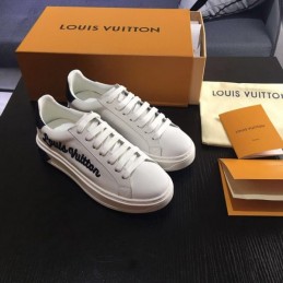 Replica Louis Vuitton White Black Script Low-Top Sneakers