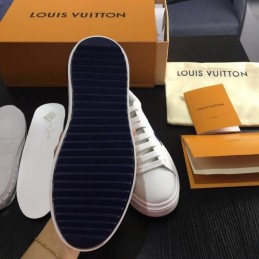 Replica Louis Vuitton White Black Script Low-Top Sneakers