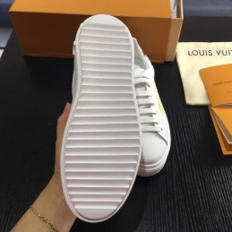 Replica Louis Vuitton White Gold Script Low-Top Sneakers