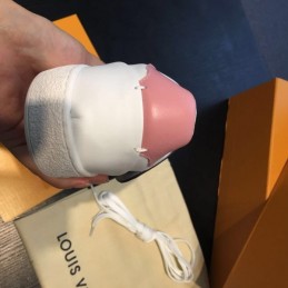 Replica Louis Vuitton White Red Black Strap Sneakers