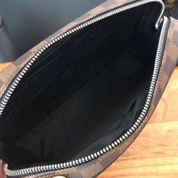 Replica Louis Vuitton Brown Damier Ebene Kasai Clutch