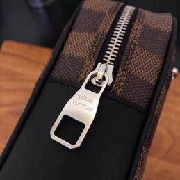 Replica Louis Vuitton Brown Damier Ebene Kasai Clutch