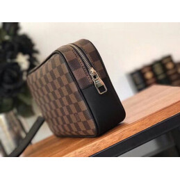 Replica Louis Vuitton Brown Damier Ebene Kasai Clutch
