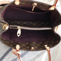Replica Louis Vuitton Brown Monogram Beige Trim Montaigne GM