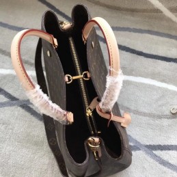 Replica Louis Vuitton Brown Monogram Beige Trim Montaigne GM