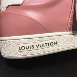 Replica Louis Vuitton Pink White Script Low-Top Sneakers