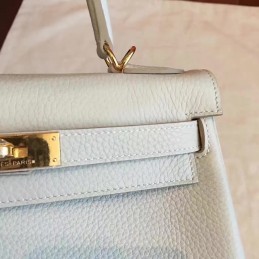 Replica Hermes Light Gray Kelly 28 Gold Hardware Bag