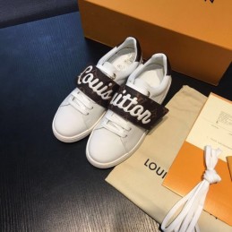Replica Louis Vuitton Pink White Script Low-Top Sneakers