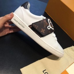 Replica Louis Vuitton Pink White Script Low-Top Sneakers