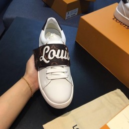 Replica Louis Vuitton Pink White Script Low-Top Sneakers