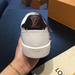 Replica Louis Vuitton Pink White Script Low-Top Sneakers