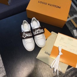Replica Louis Vuitton Pink White Script Low-Top Sneakers