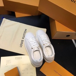 Replica Louis Vuitton White Pink Heel Low-Top Sneakers