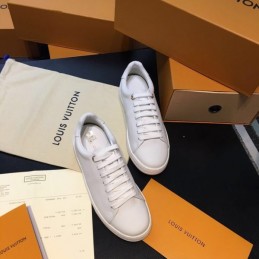 Replica Louis Vuitton White Pink Heel Low-Top Sneakers
