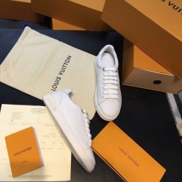 Replica Louis Vuitton White Pink Heel Low-Top Sneakers