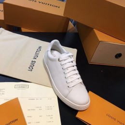 Replica Louis Vuitton White Pink Heel Low-Top Sneakers