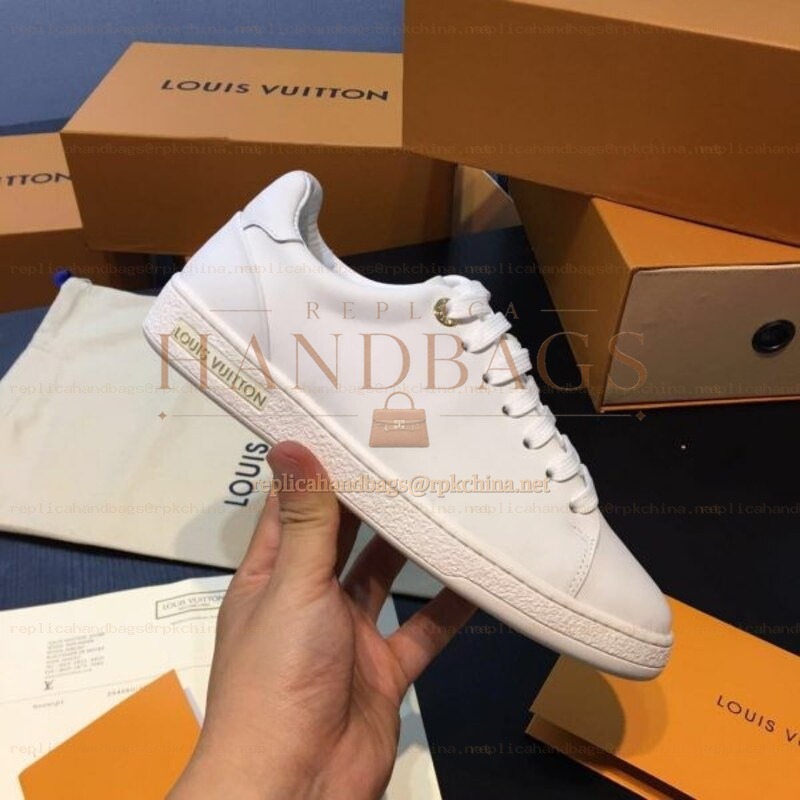Replica Louis Vuitton White Pink Heel Low-Top Sneakers