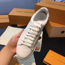 Replica Louis Vuitton White Pink Heel Low-Top Sneakers