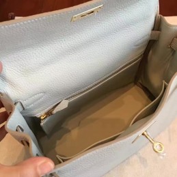Replica Hermes Light Gray Kelly 28 Gold Hardware Bag