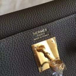 Replica Hermes Gray Kelly 28 Gold Hardware Bag