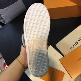 Replica Louis Vuitton White Multicolor Graphic Strap Sneakers