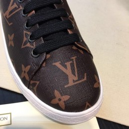 Replica Louis Vuitton Brown Monogram Black Low-Top Sneakers