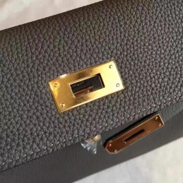 Replica Hermes Gray Kelly 28 Gold Hardware Bag