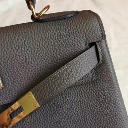 Replica Hermes Gray Kelly 28 Gold Hardware Bag