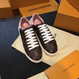 Replica Louis Vuitton Brown Monogram Pink Low-Top Sneakers