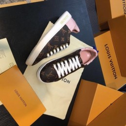 Replica Louis Vuitton Brown Monogram Pink Low-Top Sneakers