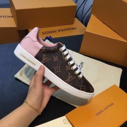 Replica Louis Vuitton Brown Monogram Pink Low-Top Sneakers