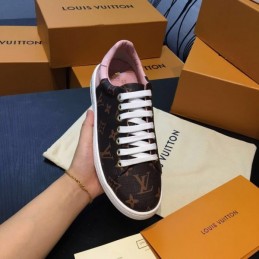 Replica Louis Vuitton Brown Monogram Pink Low-Top Sneakers
