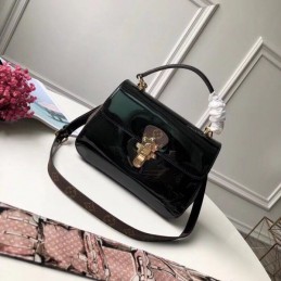 Replica Louis Vuitton Black Patent Cherrywood PM