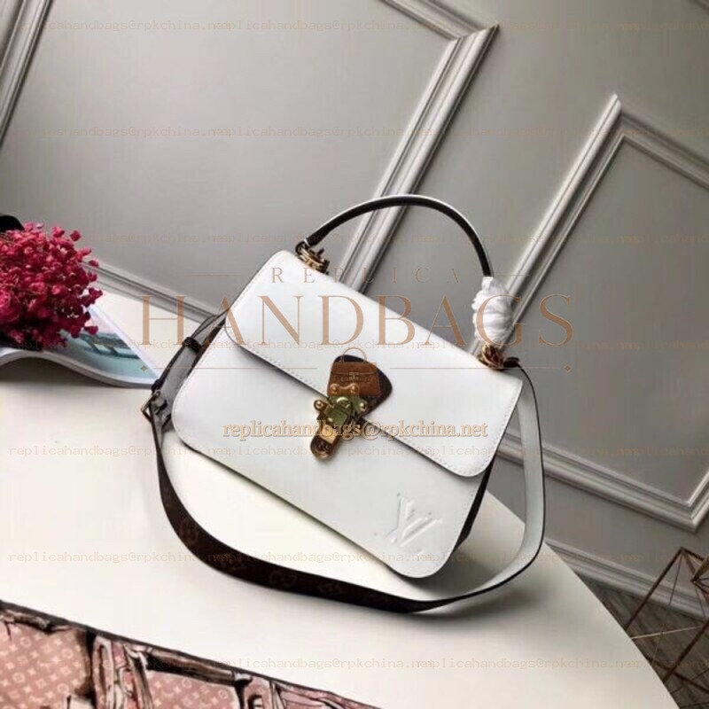 Replica Louis Vuitton White Patent Cherrywood PM