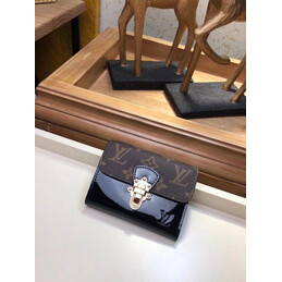 Replica Louis Vuitton Brown Monogram Black Cherrywood Compact Wallet