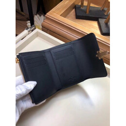 Replica Louis Vuitton Brown Monogram Black Cherrywood Compact Wallet